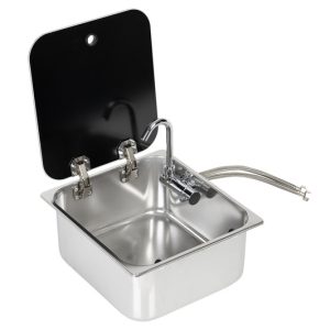 Umivalnik s steklenim pokrovom