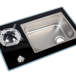 Kombinacija kuhalne plošče in pomivalnega korita Vanstream - 1 gorilnik z varnostnim steklom