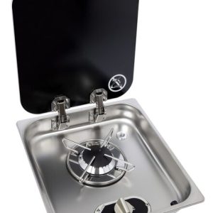 Kuhalna plošča iz nerjavečega jekla s steklom ASO - 1 gorilnik