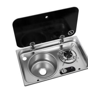 Kombinacija ASO kuhalna plošča/pomivalno korito - Levo pomivalno korito