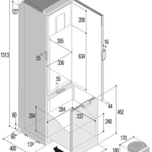 Hladilnik SLIM 150 CHR - 156 l - Siva