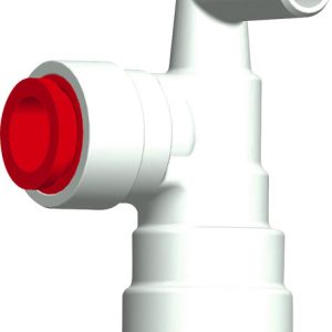 Kotni priključek rdeče barve za JohnGuest 12 mm / Uniquick 12 mm