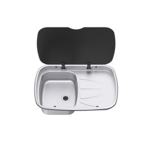 Pomivalno korito iz nerjavečega jekla z odcejalnikom desno, W630 x D470 mm, 9,5 litra