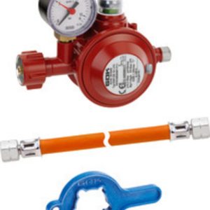 Regulator nizkega tlaka 50 mbar z manometrom in cevjo