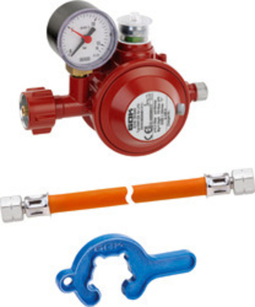 Regulator nizkega tlaka 50 mbar z manometrom in cevjo