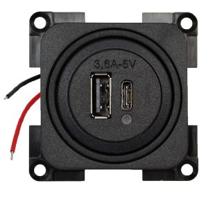 Dvojna polnilna vtičnica USB SB - siva skrilavca