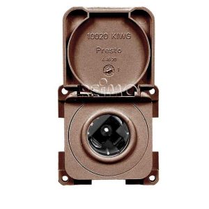 Vgrajena vtičnica 12V s pokrovom, rjava, ohlapna