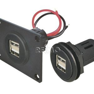 USB panelna omarica 12 / 24 V z dvojnim USB 2 x 2,5 A - Z montažno ploščo