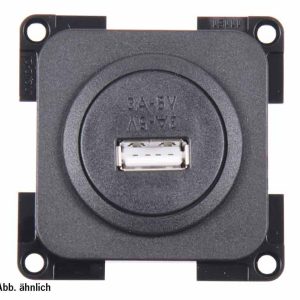 Vtičnica USB z eno vtičnico črna, ohlapna