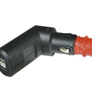 12V vtič: kotni dvojni polnilni vtič USB 12V