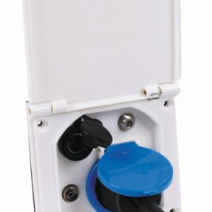 Quattro zunanja vtičnica - bela - 12 V / 230 V