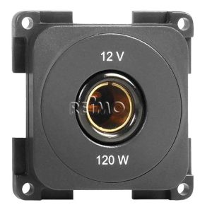 Standardna vtičnica 12V/120W / 10A z možnostjo polnjenja. Kamnito siva. V razsutem stanju (razpakirano)