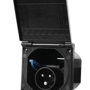 Kvadratna vhodna vtičnica CEE Carbest - črna