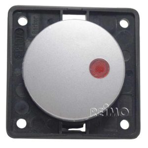 Berkerjevo preklopno stikalo 12V, mat krom, z rdečo LED indikatorsko lučko