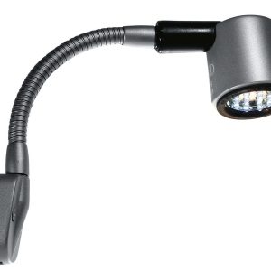 Mat srebrna LED luč na gosjem vratu 130 mm