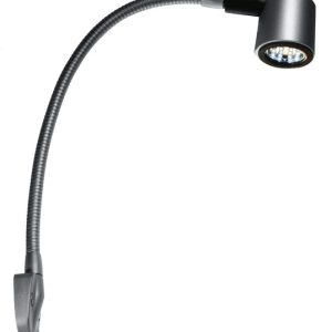 LED luč na gosjem vratu - mat srebrna - 330 mm