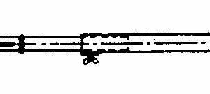 Napenjalni drog za napenjanje nadstreška, z luknjo za konico šotorske palice na obeh straneh