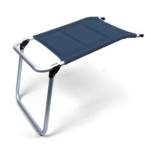 Naslon za noge MALAGA COMFORT, oblazinjen, temno moder, aluminijast okvir