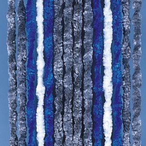 Volnena zavesa 56 x 185 cm, siva/modra/bela za vrata prikolice