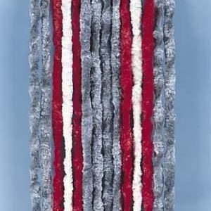 Volnena zavesa 56x185 siva/rdeča/bela za vrata prikolice