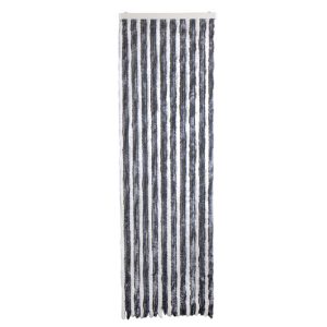 Puhasta zavesa iz šenila - 56 x 205 cm - Bela / Siva