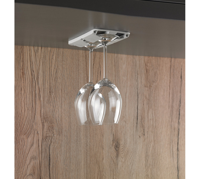 Nosilec za kozarce s pecljem - svetlo siva - komplet 2