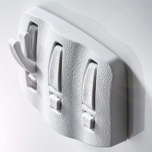 Zložljiva kljuka s 3 kljukami, ki jih je mogoče zložiti/izložiti, svetlo siva