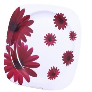 Camp4 Red Flower - Melaminski komplet krožnikov (Ø 22,5 cm)