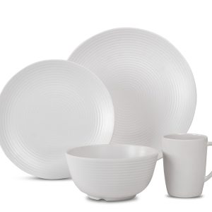 Melaminska posoda Lund - 16 kosov - Bela