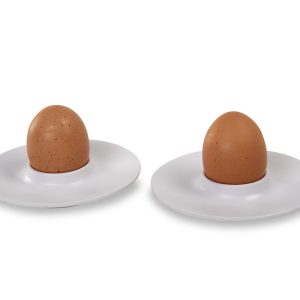 Komplet skodelic za jajca iz melamina Lund - 4 kosi - bela