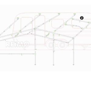 Napenjalna palica/strešna nosilna palica aluminij 120-200 cm, 2 dela