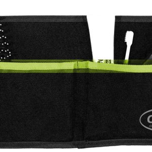 Utensilo TESSA 2, z 2 žepoma, črna/limeta, Š40xV20cm, zapenjanje z očesci