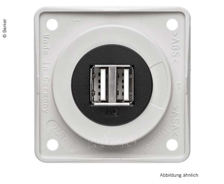Berker USB polnilna vtičnica 12V dvojna
