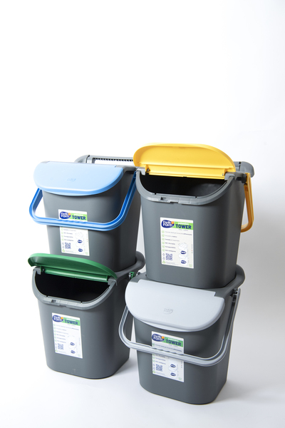 Koš za odpadke, ki ga je mogoče zložiti v kup - 30 l - različne barve