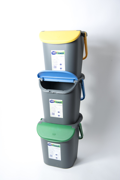 Koš za odpadke, ki ga je mogoče zložiti v kup - 30 l - različne barve - slika 2
