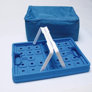 Zložljiv zaboj 32L s hladilno torbo, modra/bela