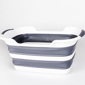 Zložljiva kad / košara z odtokom - siva / bela