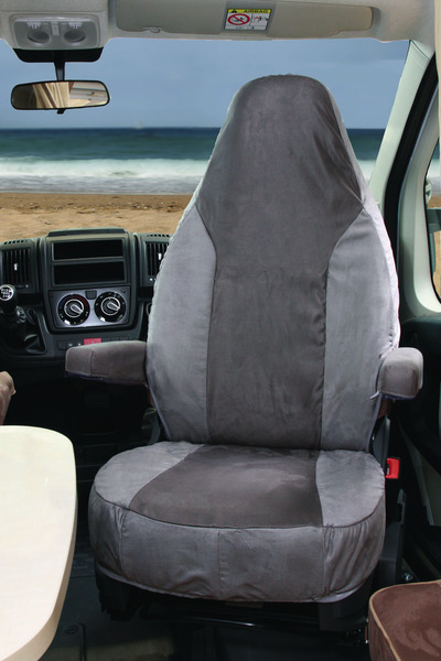 Prevleka za sedež Universal Alcatraz velur višina naslona 83,5 h siva/antracit