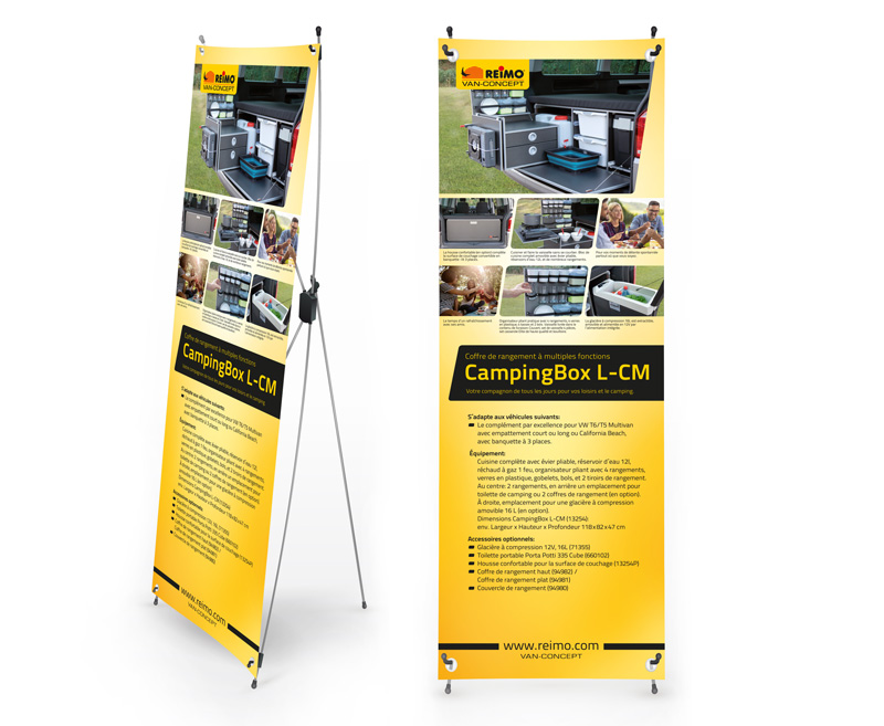 X-Banner - motiv: Reimo Campingbox L-CM, francoski, Velikost: 60x180cm - slika 2