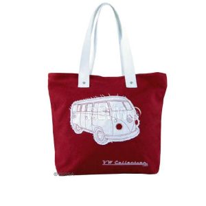 Nakupovalna torba iz platna VW Collection - rdeča - 40 x 35 x 10 cm
