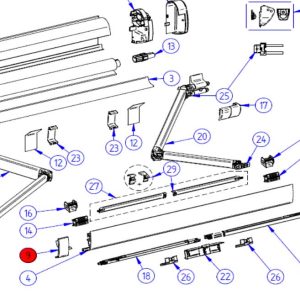 Levi in desni zaključek Leadrail - TO 5200 - antracit