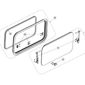 S7P 800x510 mm prezračevalno okno skupaj z nastavki