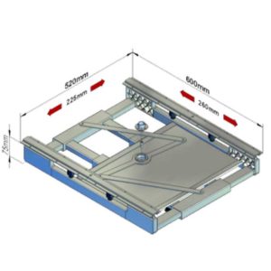 Izvlečni okvir z drsno litino sive barve