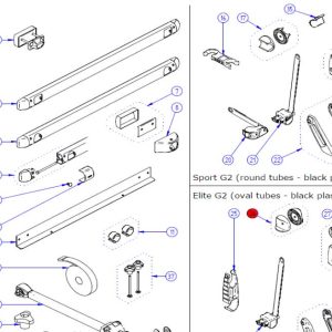 G2 nazobčani kosi ovalni 1+1
