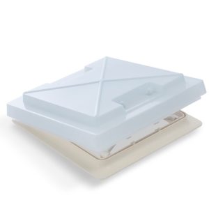 Strešni pokrov z mrežo proti komarjem 280 x 280 mm - matirano steklo - notranji okvir bež barve