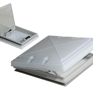 Strešni pokrov 400 x 400 mm z matiranim steklom in mrežo proti komarjem