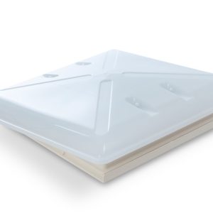 Strešni pokrov 400 x 400 mm - Matirano steklo - Z roletami in mrežo proti komarjem