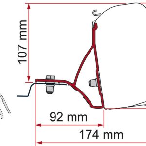 Adapter Fiamma F45 - Renault Trafic, Opel Vivaro, Nissan NV300, Fiat Talento od leta 2015