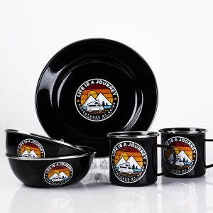 Set emajlirane posode Življenje je potovanje - Za 2 osebi