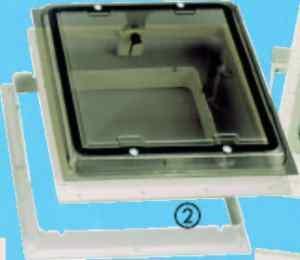 Strešna loputa 40 x 40 z rolojem in IR-zaščito, bež notranjost